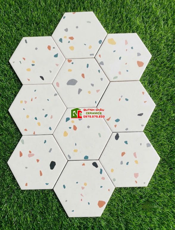 Gạch lục giác terrazzo vân đá mài