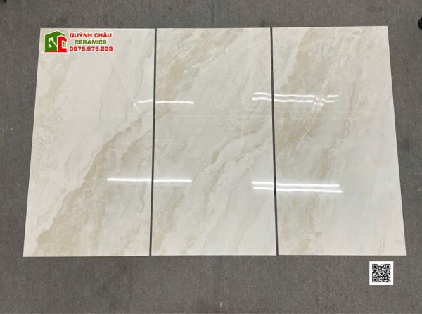 Gạch Malaysia 60x120 bóng kiếng màu kem vân đá Marble cao cấp