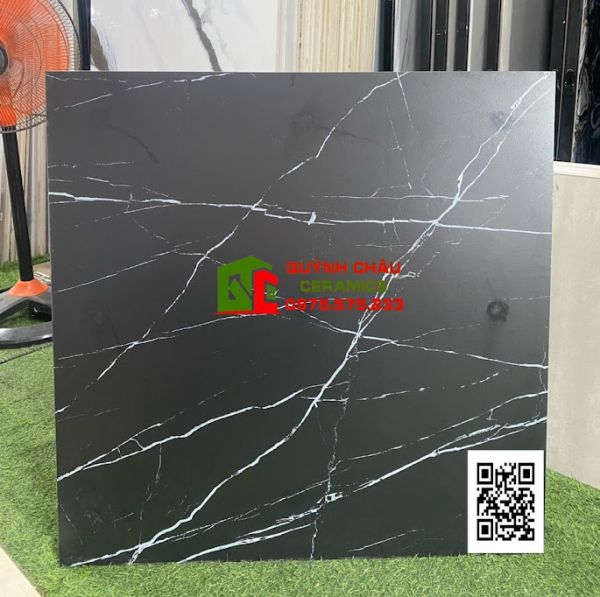 Gạch mờ 80x80 đá đen tia sét chớp vân trắng trung quốc 5173