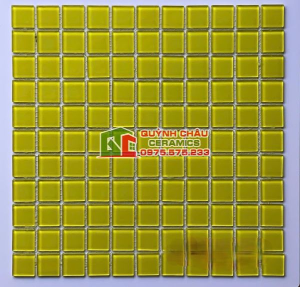 Gạch mosaic màu vàng thuỷ tinh Gạch mosaic màu vàng thuỷ tinh
