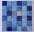 Gạch mosaic mix màu xanh loang hiệu ứng