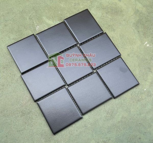 Gạch mosaic mờ đen tuyền hình vuông Gạch mosaic mờ đen tuyền hình vuông