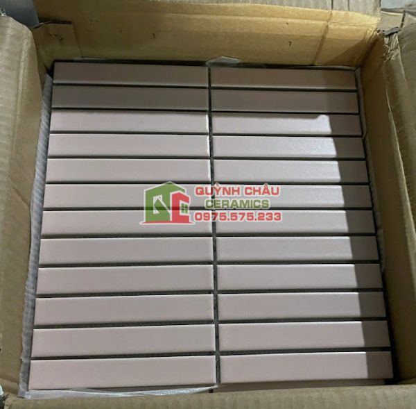 Gạch mosaic thanh que đũa màu hồng Gạch mosaic thanh que đũa màu hồng