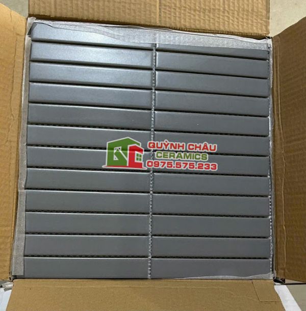 Gạch mosaic thanh que đũa xám mờ Gạch mosaic thanh que đũa xám mờ