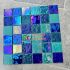 Gạch mosaic thuỷ tinh 48x48 màu xanh mix hỗn hợp