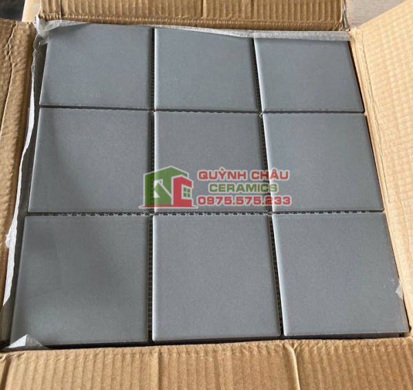 Gạch mosaic vỉ 10x10 chip thẻ màu xám mờ Gạch mosaic vỉ 10x10 chip thẻ màu xám mờ