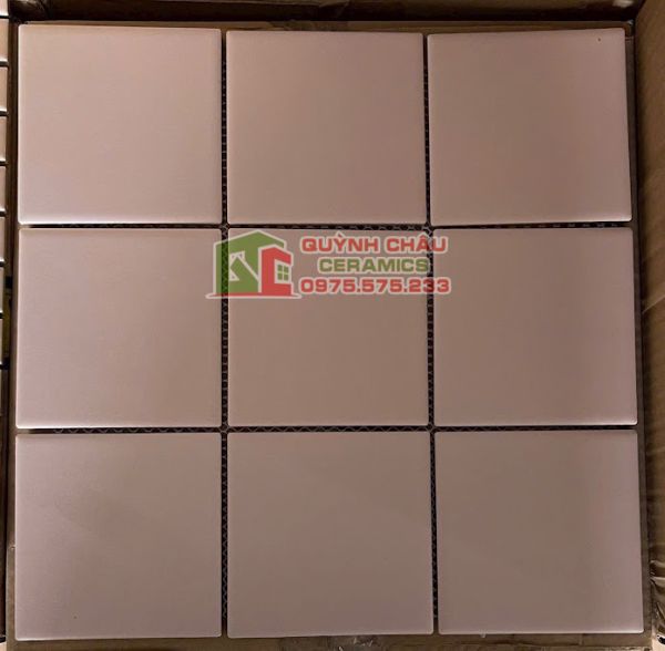 Gạch mosaic vỉ 10x10 thẻ chip màu hồng mờ Gạch mosaic vỉ 10x10 thẻ chip màu hồng mờ