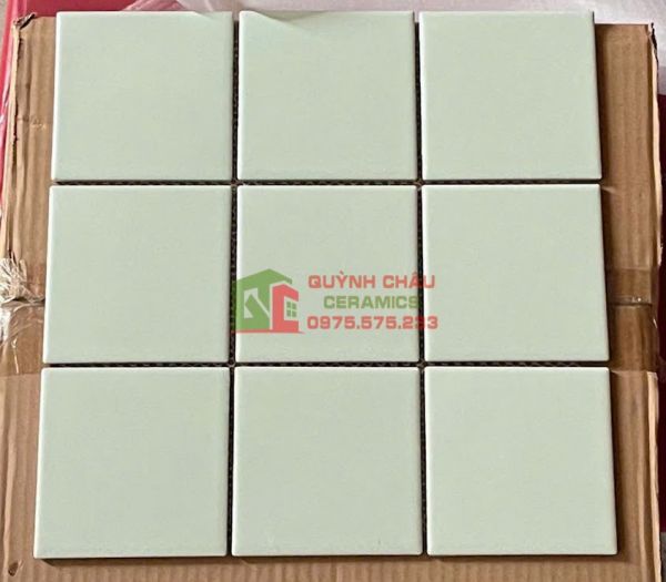 Gạch mosaic vỉ 10x10 thẻ chip màu xanh nhạt Gạch mosaic vỉ 10x10 thẻ chip màu xanh nhạt