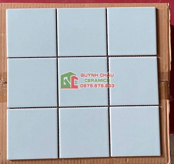 Gạch mosaic vỉ 10x10 thẻ chip trắng mờ Gạch mosaic vỉ 10x10 thẻ chip trắng mờ