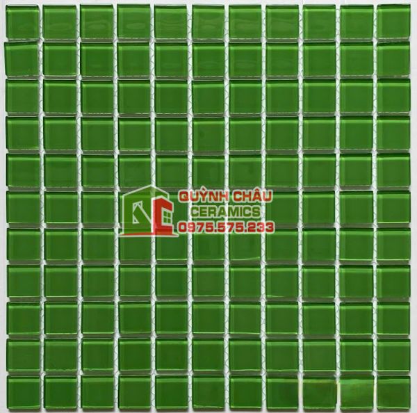 Gạch mosaic xanh lá thuỷ tinh Gạch mosaic xanh lá thuỷ tinh