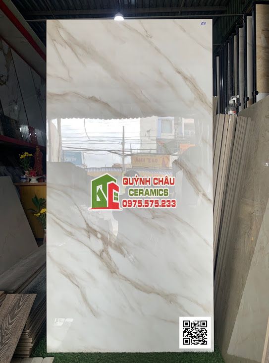 Gạch ốp lát ấn độ 80x160 trắng nhiều vân nâu nhạt bóng kiếng  Gạch ốp lát ấn độ 80x160 trắng nhiều vân nâu nhạt bóng kiếng