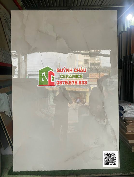 Gạch ốp lát ấn độ cao cấp 120x180 màu xám nhẹ vân mây Onyx Light Grey siêu bóng sang trọng Gạch ốp lát ấn độ cao cấp 120x180 màu xám nhẹ vân mây Onyx Light Grey siêu bóng sang trọng