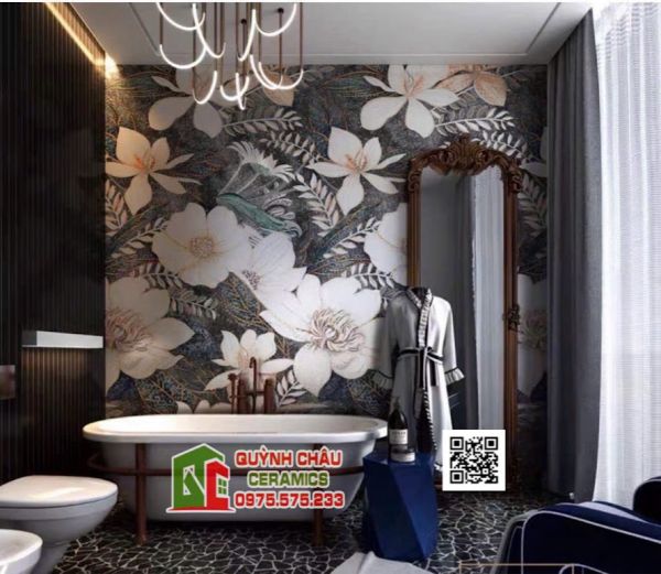 Gạch ốp tường giả mosaic nổi 5D 80x260 cao cấp Gạch ốp tường giả mosaic nổi 5D 80x260 cao cấp