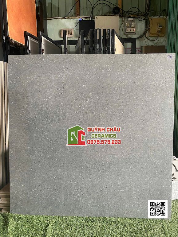 Gạch terrazzo 120x120 xám mờ xương đá trắng full body Gạch terrazzo 120x120 xám mờ xương đá trắng full body