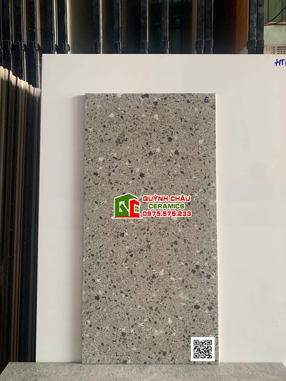 Gạch terrazzo 30x60 vân đá mài xám