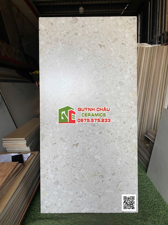 Gạch terrazzo xám hạt lớn 60x120 nhập khẩu Gạch terrazzo xám hạt lớn 60x120 nhập khẩu