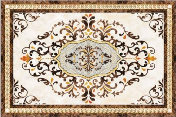 Gạch thảm phòng khách kim tuyến phủ kính