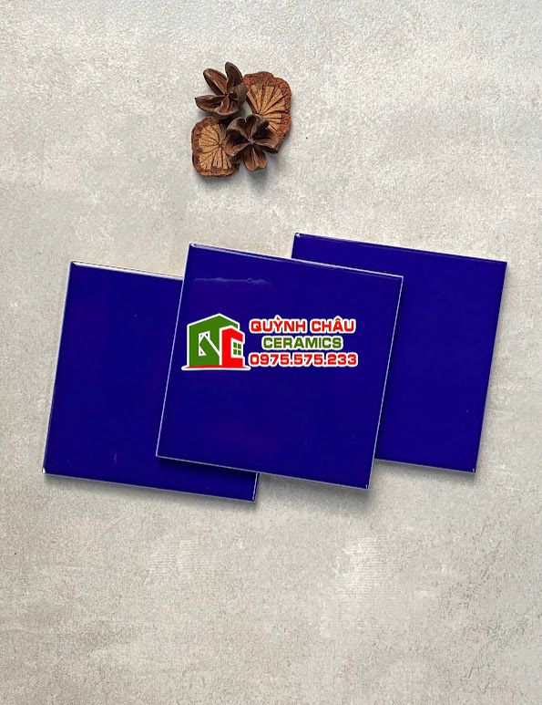 Gạch thẻ 10x10 bóng màu xanh dương trung quốc Gạch thẻ 10x10 bóng màu xanh dương trung quốc