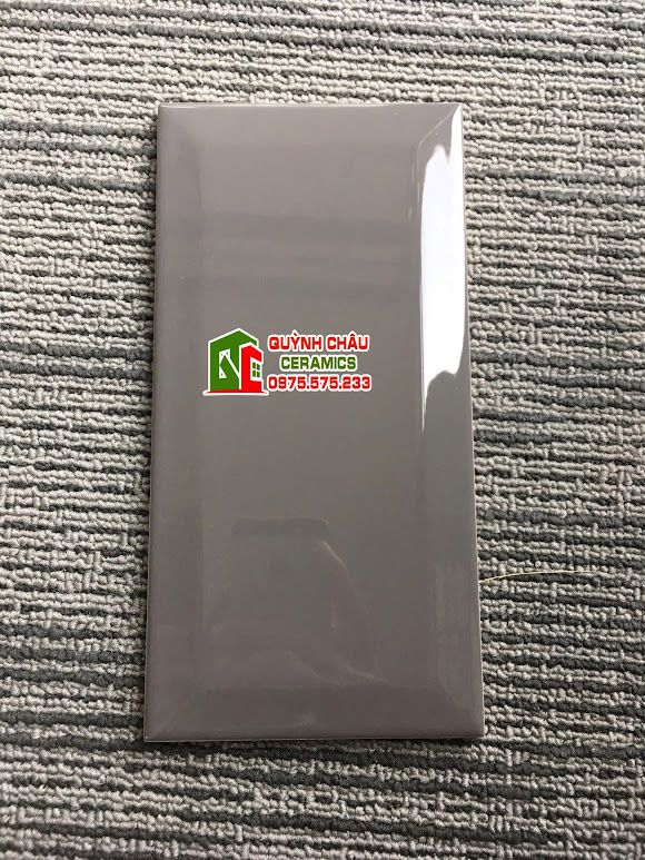 Gạch thẻ 10x20cm xám bóng vát cạnh Gạch thẻ 10x20cm xám bóng vát cạnh