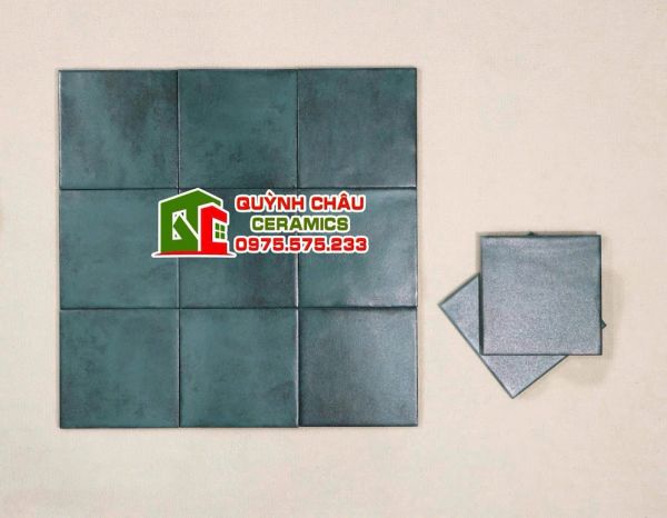 Gạch thẻ 15x15 hiệu ứng màu xanh loang cổ điển Gạch thẻ 15x15 hiệu ứng màu xanh loang cổ điển