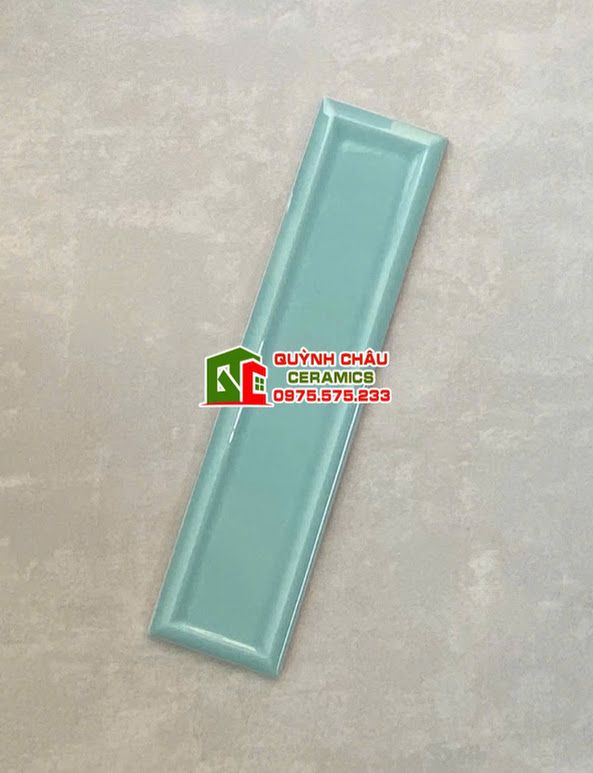 Gạch thẻ 6.8x28 men lõm bóng xanh ngọc Gạch thẻ 6.8x28 men lõm bóng xanh ngọc