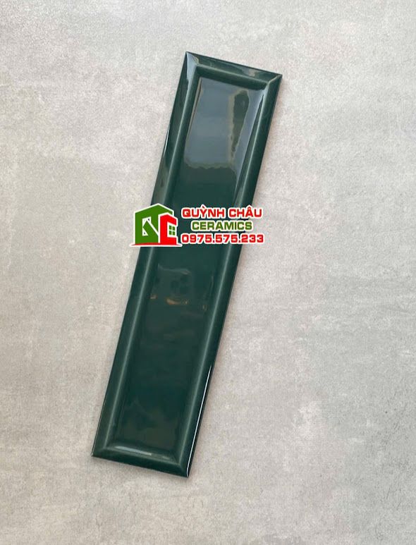 Gạch thẻ 6.8x28 xanh lá bóng lõm cạnh Gạch thẻ 6.8x28 xanh lá bóng lõm cạnh