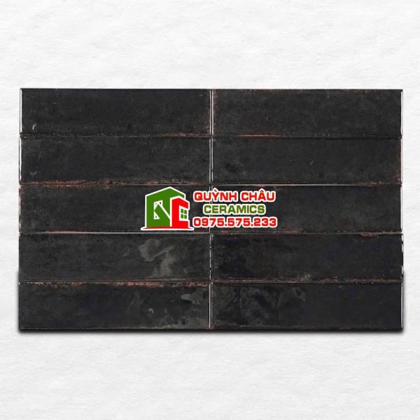 Gạch thẻ 60x240mm màu đen xám hiệu ứng gợn sóng Gạch thẻ 60x240mm màu đen xám hiệu ứng gợn sóng