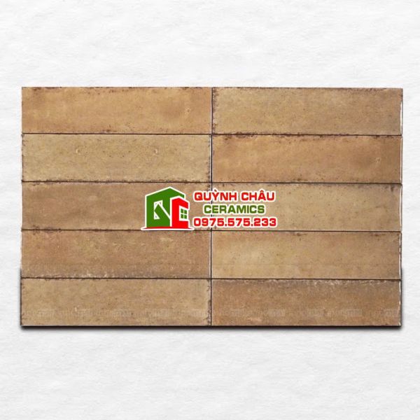 Gạch thẻ 6x24cm màu nâu gợn sóng hiệu ứng Gạch thẻ 6x24cm màu nâu gợn sóng hiệu ứng