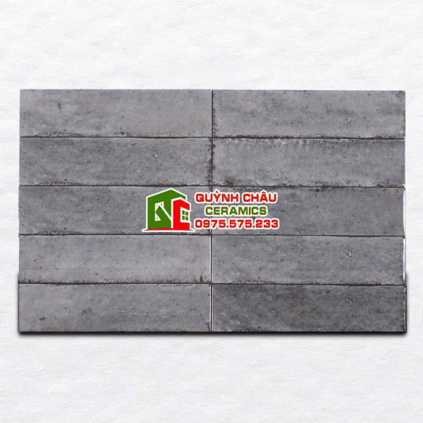 Gạch thẻ 6x24cm màu xám hiệu ứng gợn sóng Gạch thẻ 6x24cm màu xám hiệu ứng gợn sóng