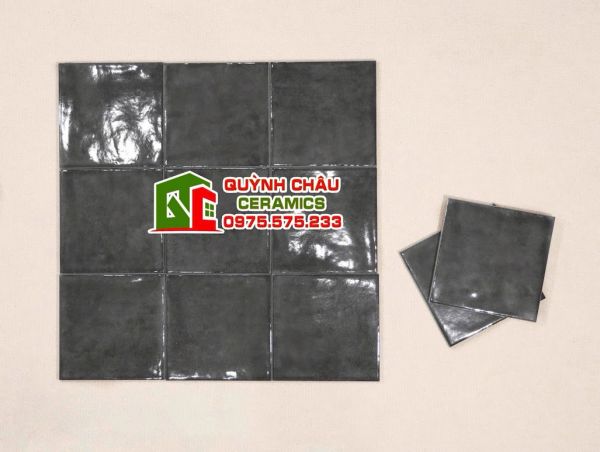 Gạch thẻ bóng xám đen hiệu ứng 15x15 màu giả cổ Gạch thẻ bóng xám đen hiệu ứng 15x15 màu giả cổ