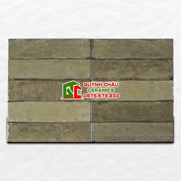 Gạch thẻ gợn sóng 6x24cm màu vàng nâu hiệu ứng Gạch thẻ gợn sóng 6x24cm màu vàng nâu hiệu ứng