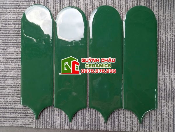 Gạch thẻ lông vũ gợn sóng màu xanh lá đậm Gạch thẻ lông vũ gợn sóng màu xanh lá đậm