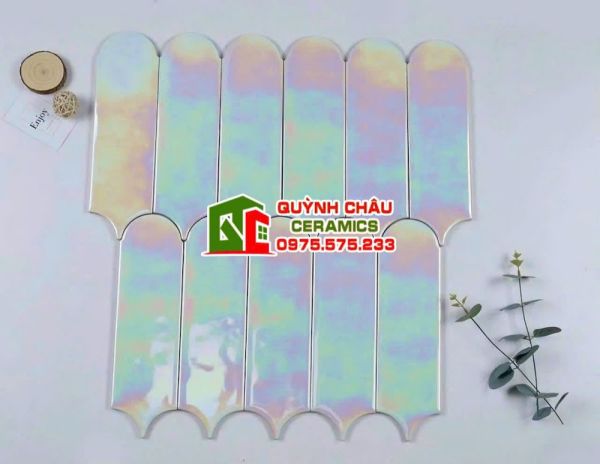 Gạch thẻ lông vũ màu ngọc trai gợn sóng Gạch thẻ lông vũ màu ngọc trai gợn sóng