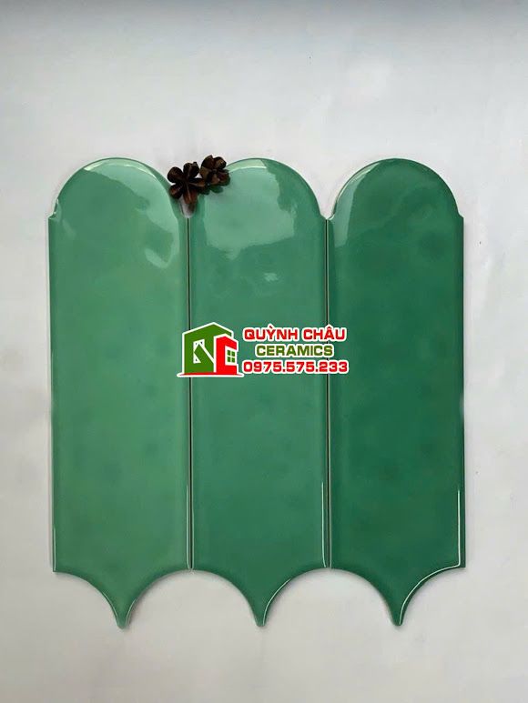 Gạch thẻ lông vũ màu xanh cổ vịt gợn sóng Gạch thẻ lông vũ màu xanh cổ vịt gợn sóng
