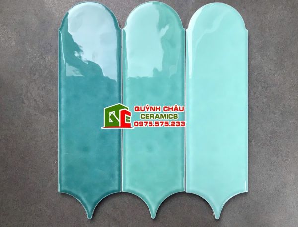 Gạch thẻ lông vũ màu xanh lam gợn sóng Gạch thẻ lông vũ màu xanh lam gợn sóng