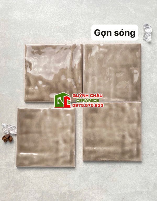 Gạch thẻ màu xám cổ điển 12x12 bóng lượn sóng Gạch thẻ màu xám cổ điển 12x12 bóng lượn sóng