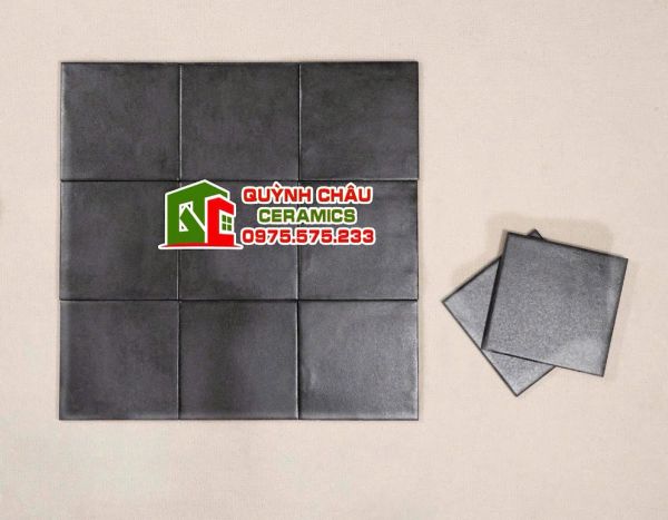Gạch thẻ mờ xám đen giả cổ 15x15 cm trung quốc Gạch thẻ mờ xám đen giả cổ 15x15 cm trung quốc