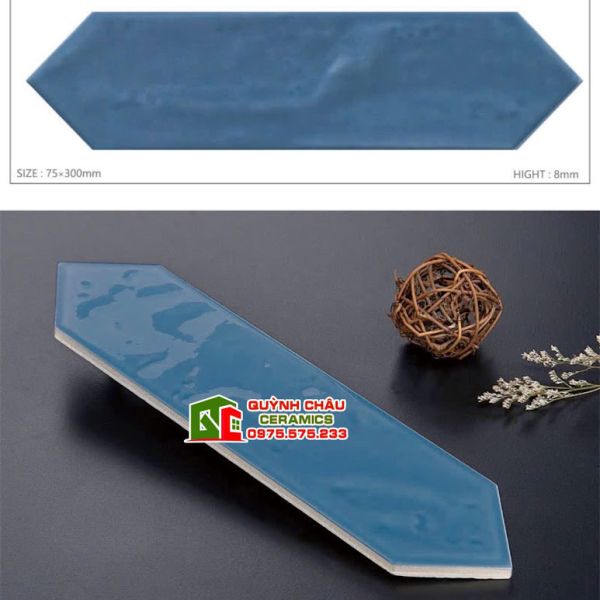 Gạch thẻ mũi tên xanh dương gợn sóng Gạch thẻ mũi tên xanh dương gợn sóng