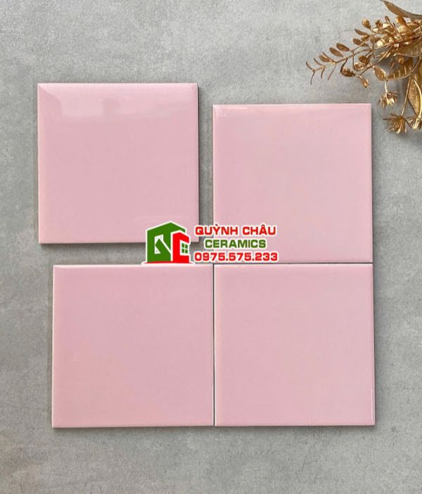 Gạch thẻ ốp tường 10x10 trung quốc màu hồng bóng Gạch thẻ ốp tường 10x10 trung quốc màu hồng bóng