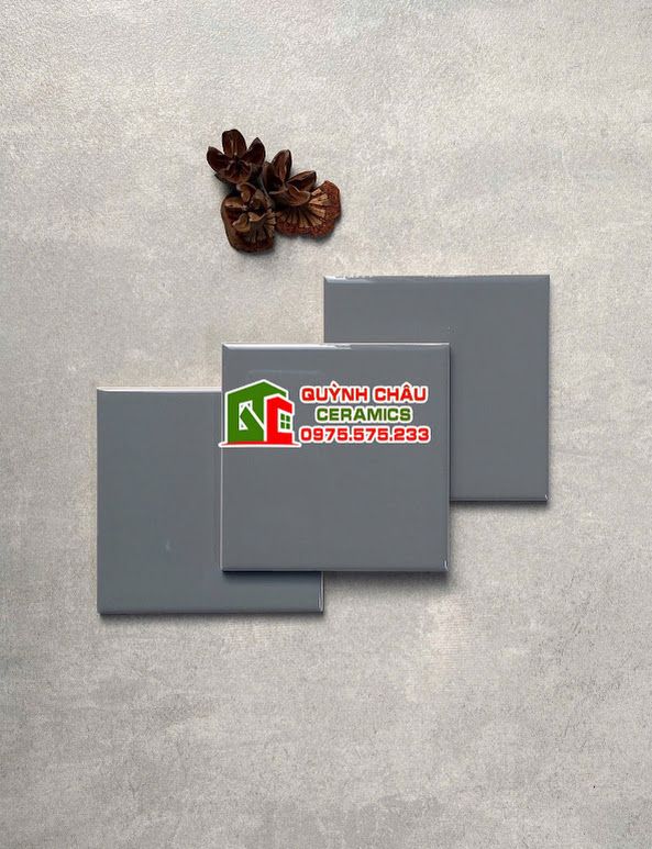 Gạch thẻ trung quốc 10x10 bóng màu xám đậm Gạch thẻ trung quốc 10x10 bóng màu xám đậm