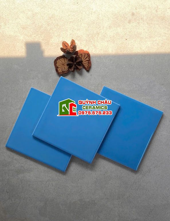 Gạch thẻ trung quốc 10x10 bóng màu xanh da trời Gạch thẻ trung quốc 10x10 bóng màu xanh da trời
