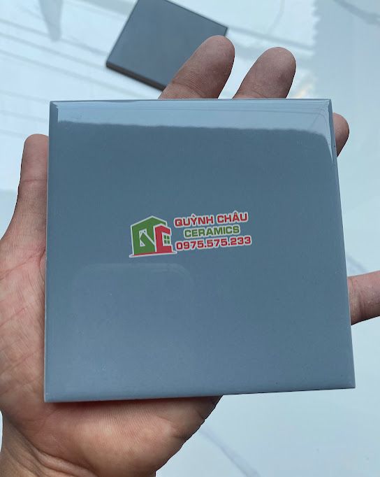 Gạch thẻ vuông 10x10 xám bóng Gạch thẻ vuông 10x10 xám bóng