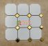  Gạch trang trí mosaic bát giác trắng mờ điểm vàng