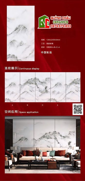 Gạch tranh 120x240 trang trí ốp phòng khách Gạch tranh 120x240 trang trí ốp phòng khách