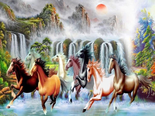  Gạch tranh mã đáo thành công kim tuyến định hình