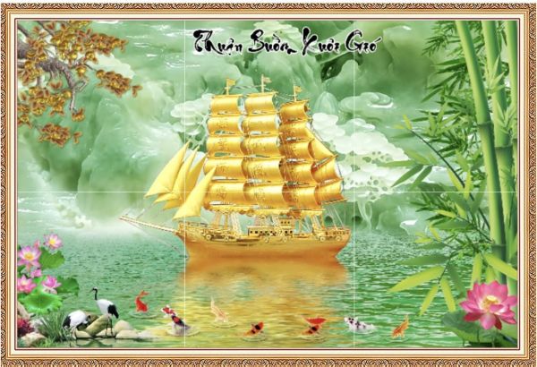 Gạch tranh thuận buồm xuôi gió độc đáo