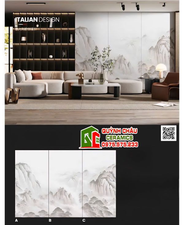 Gạch tranh trang trí 120x240 phòng khách Gạch tranh trang trí 120x240 phòng khách