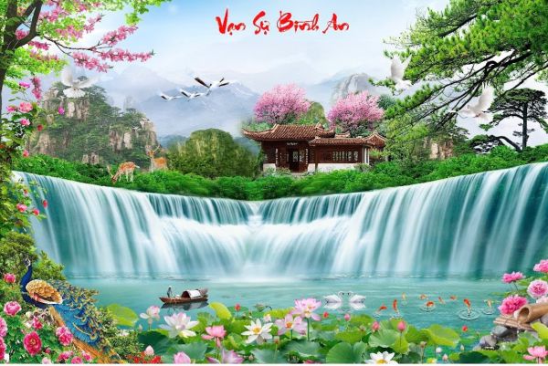 Gạch tranh vạn sự bình an phong cảnh đẹp Gạch tranh vạn sự bình an phong cảnh đẹp