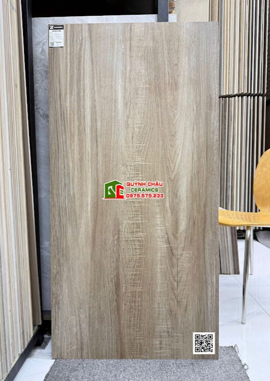 Gạch trung quốc 60x120 giả gỗ màu nâu nhạt vân tự nhiên 