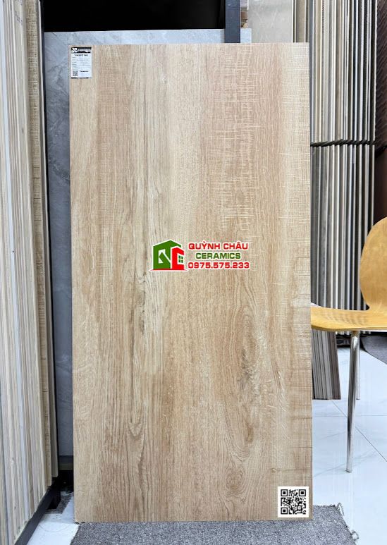 Gạch trung quốc 60x120 lát nền giả vân gỗ tự nhiên màu vàng sáng